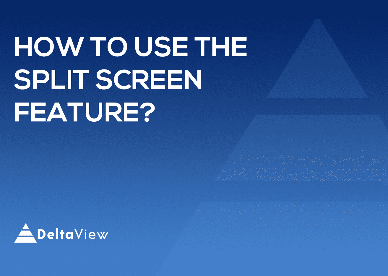 What are the steps to use the Split Screen feature?